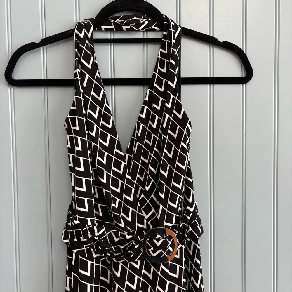 WHBM Black and White Geometric Print Dress Size 0